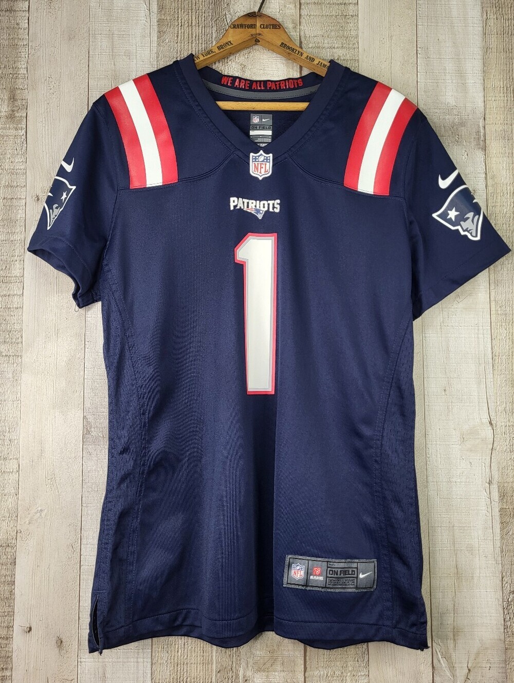 Nike New England Patriots Navy #1 Newton Jersey. Ladies Large